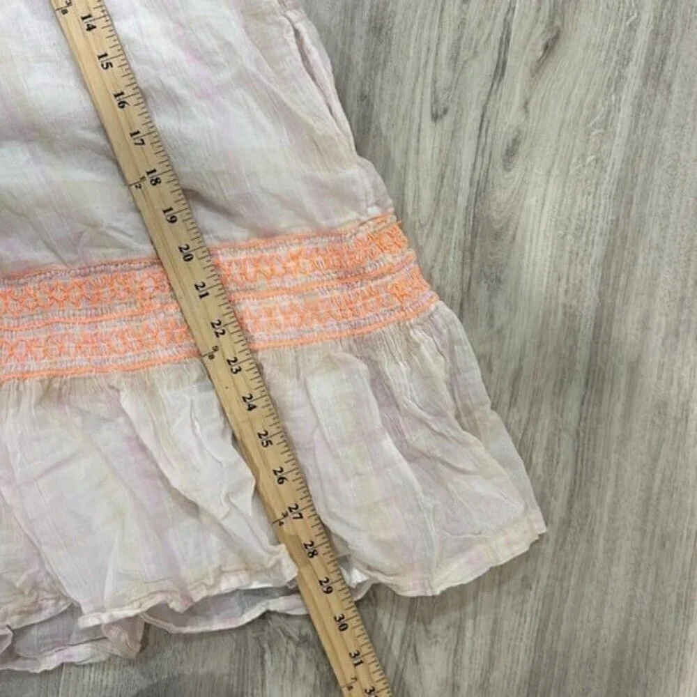 Free people flowly shear White and Orange Sleeveless Dress small